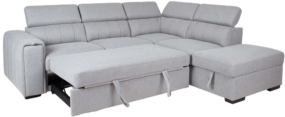 Home4You Kampinė sofa-lova ODELIA-2 RC, pilka
