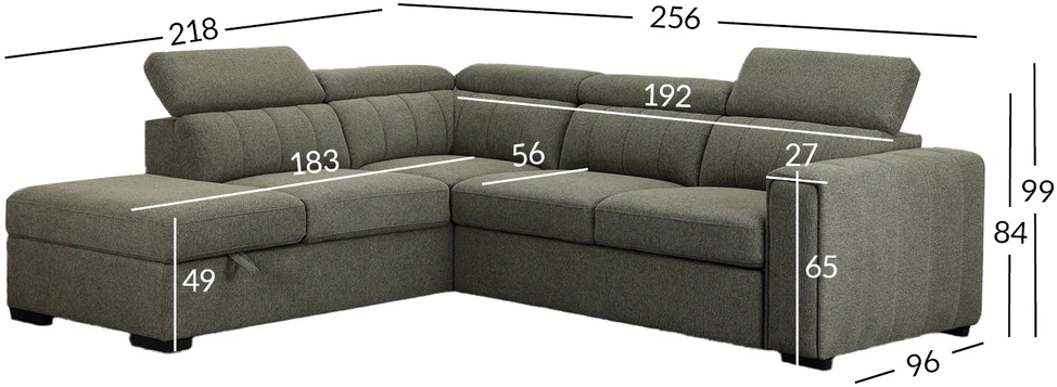 Home4You Kampinė sofa-lova ODELIA-2 LC, šviesiai žalia