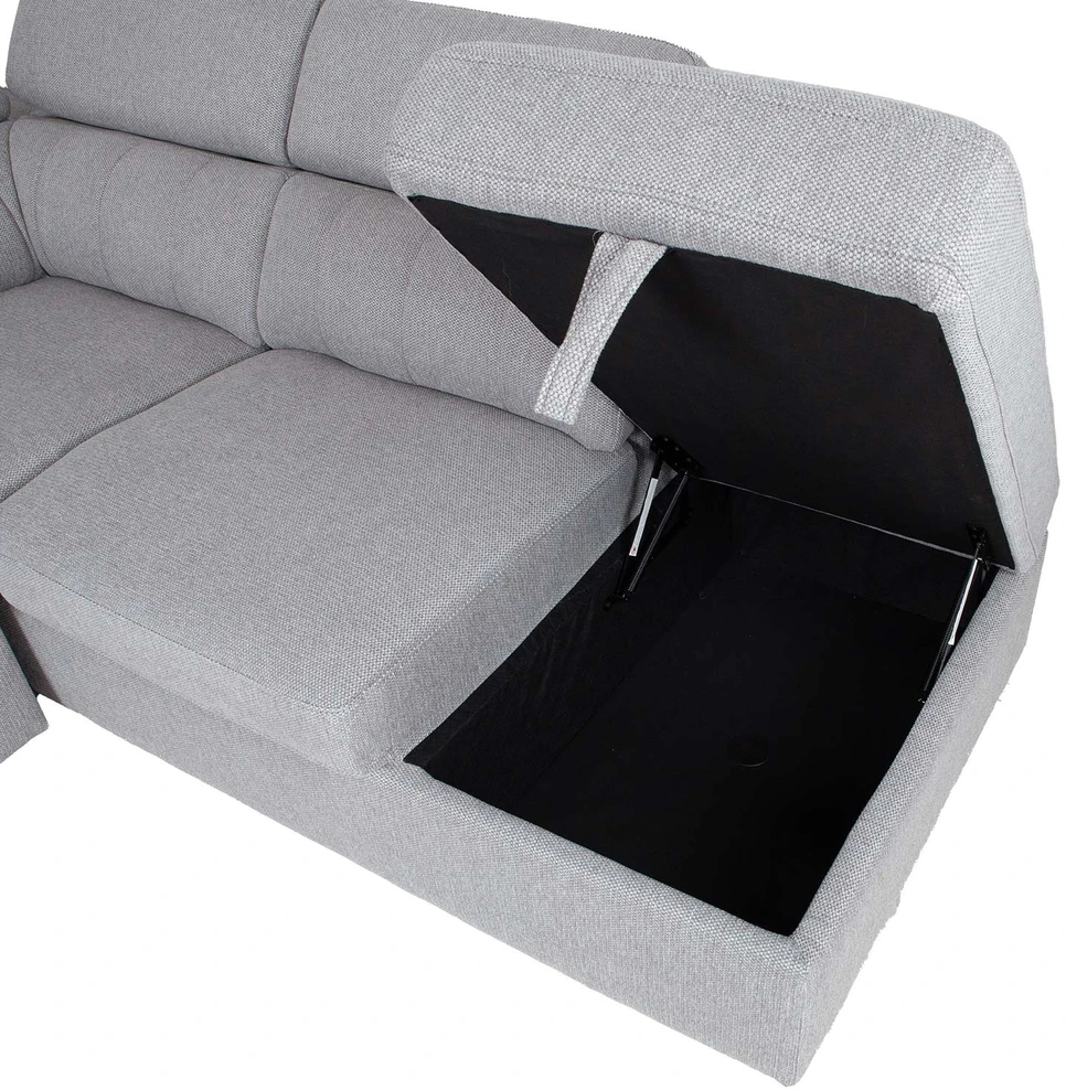 Home4You Kampinė sofa-lova ODELIA-2 RC, pilka