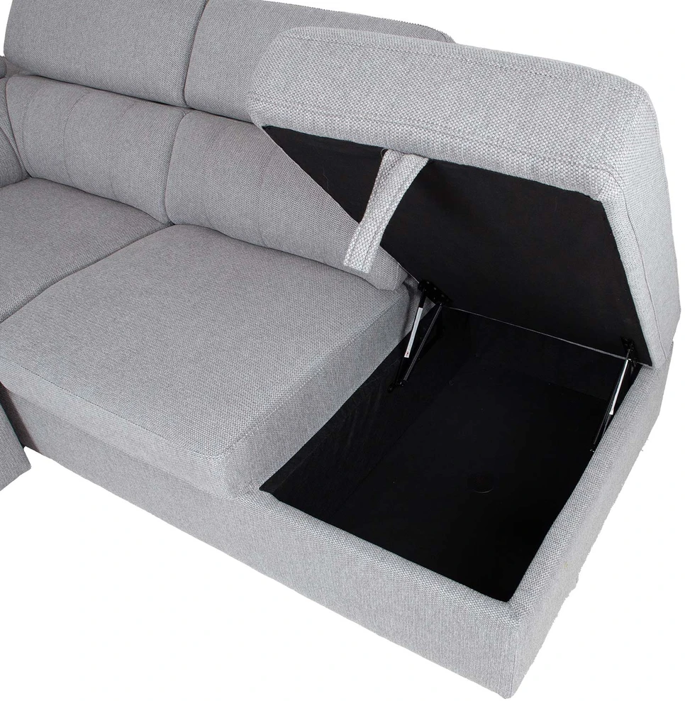 Home4You Kampinė sofa-lova ODELIA-2 RC, pilka