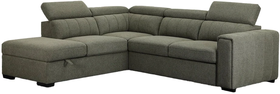 Home4You Kampinė sofa-lova ODELIA-2 LC, šviesiai žalia