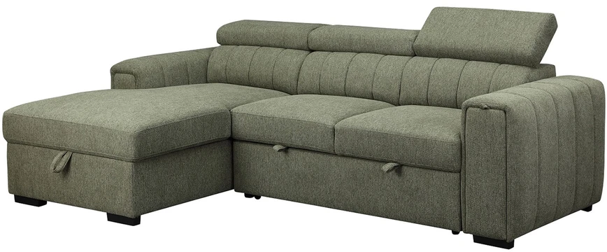 Home4You Kampinė sofa-lova ODELIA LC, šviesiai žalia