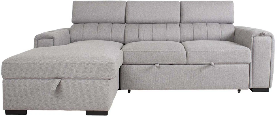 Home4You Kampinė sofa-lova ODELIA LC, pilka