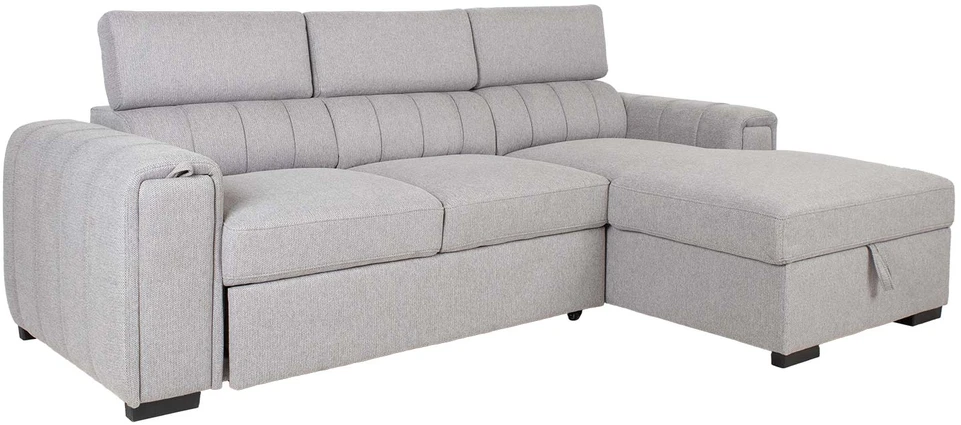 Home4You Kampinė sofa-lova ODELIA RC, pilka
