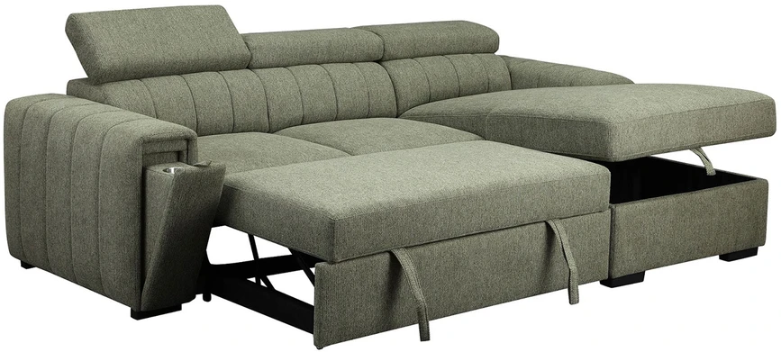 Home4You Kampinė sofa-lova ODELIA RC, šviesiai žalia