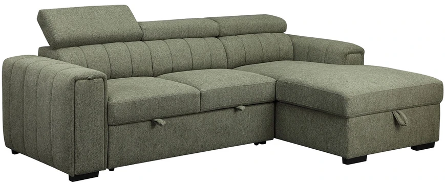 Home4You Kampinė sofa-lova ODELIA RC, šviesiai žalia