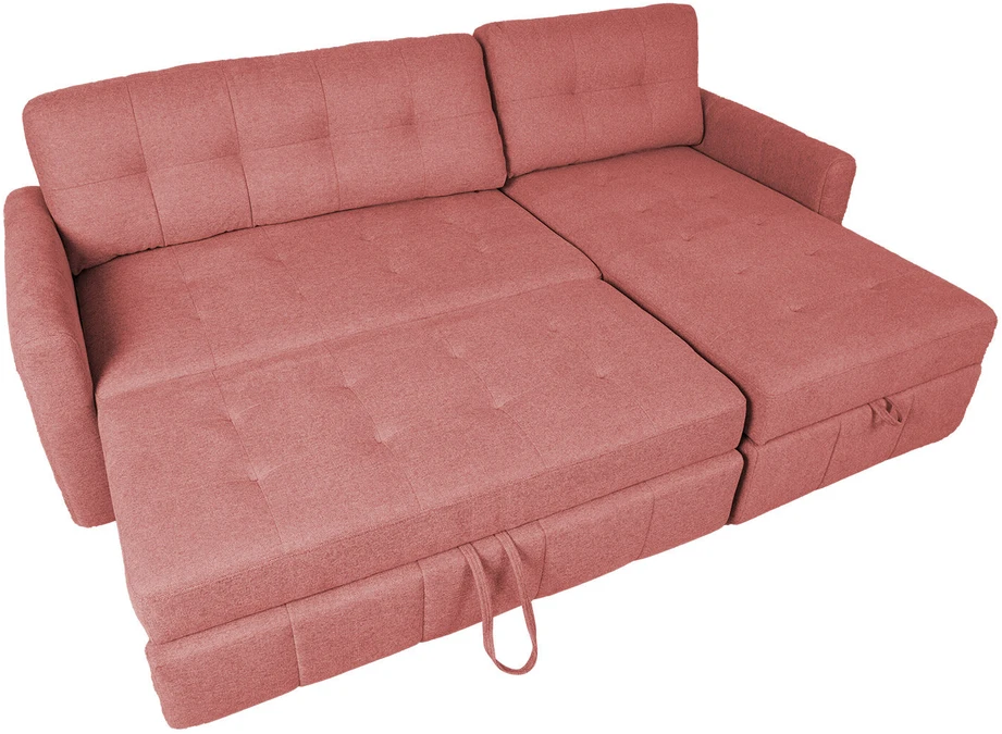 Home4You Kampinė sofa-lova WAIOLA Rožinė, 226 cm