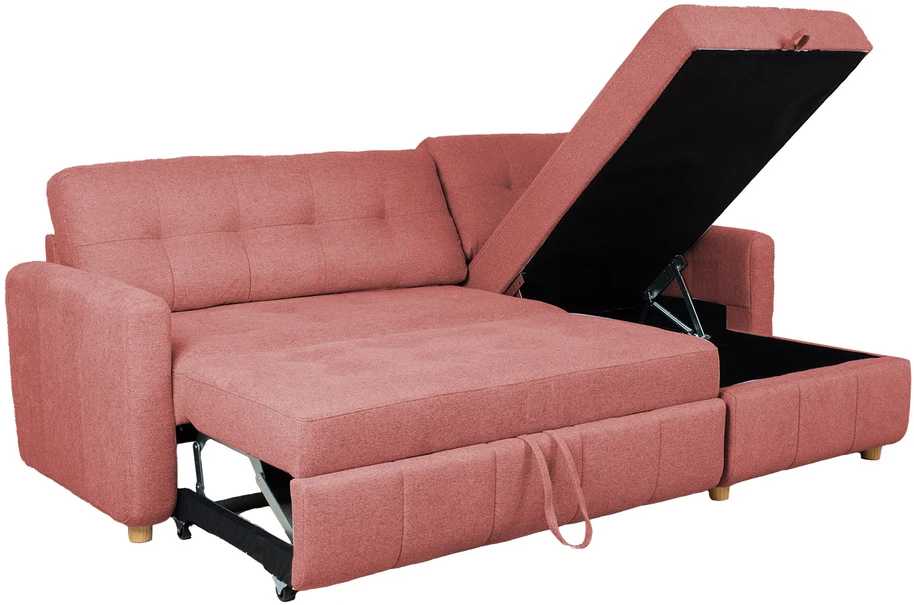 Home4You Rožinė Kampinė sofa-lova WAIOLA rožinė
