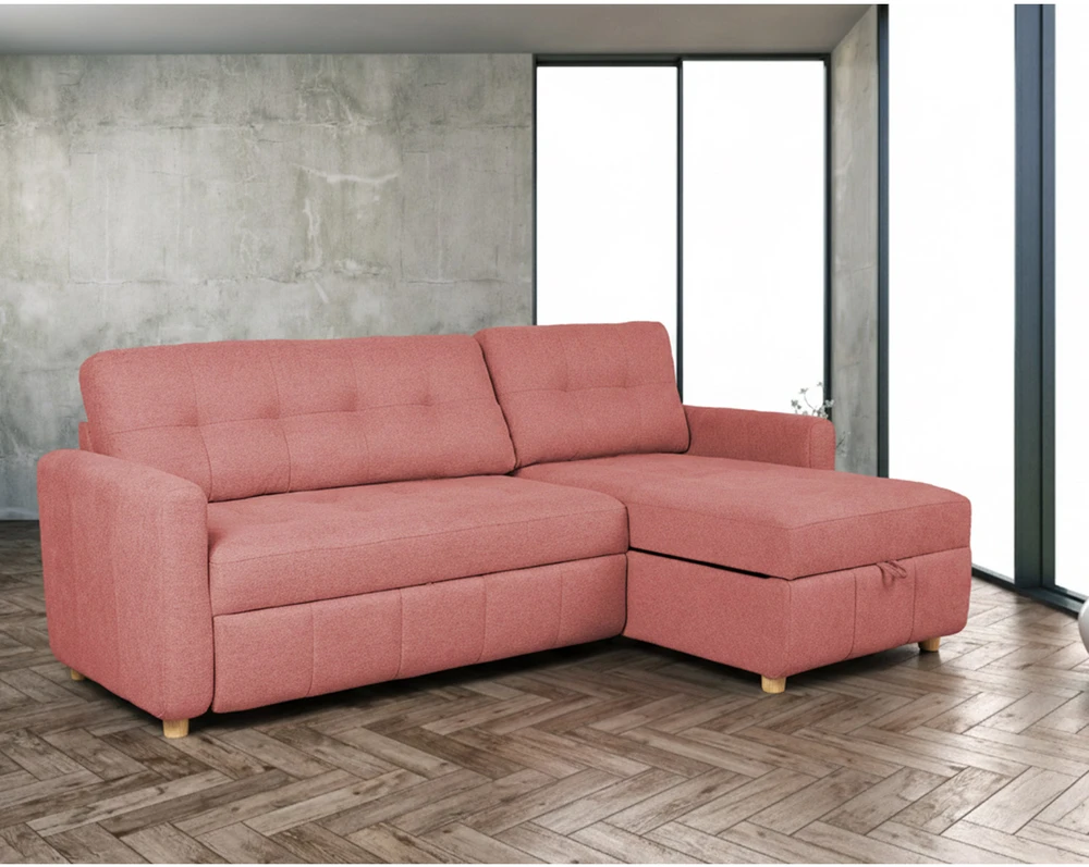 Home4You Rožinė Kampinė sofa-lova WAIOLA rožinė