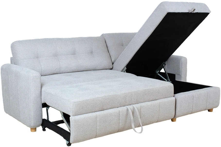 Home4You Kampinė sofa-lova WAIOLA pilka