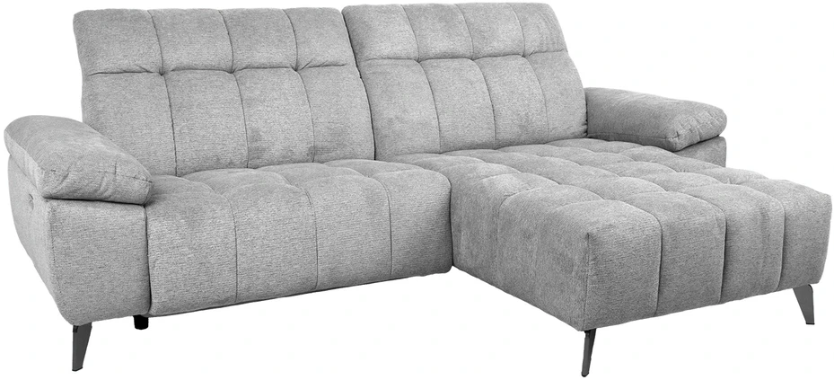 Home4You Kampinė sofa LUZERN RC, elektrinis atlošas, šviesiai pilka