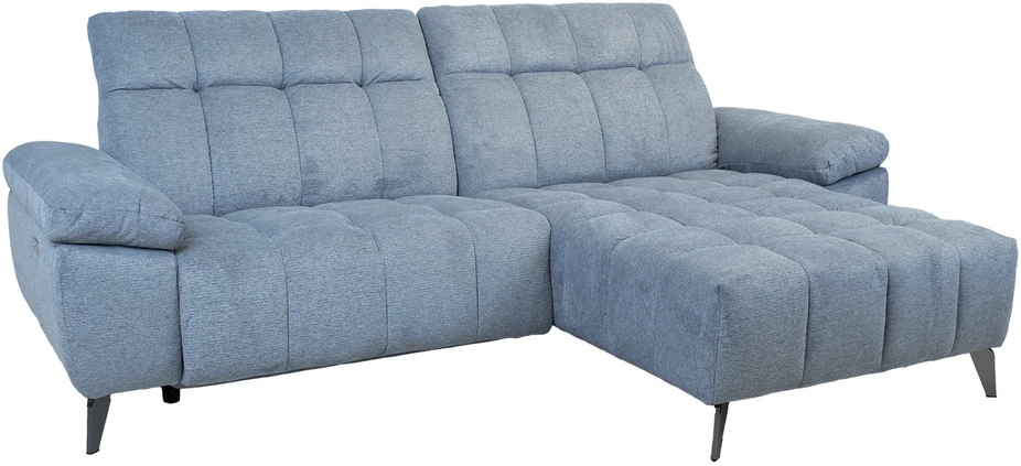 Home4You Kampinė sofa LUZERN RC, elektrinis atlošas, melsvai pilka