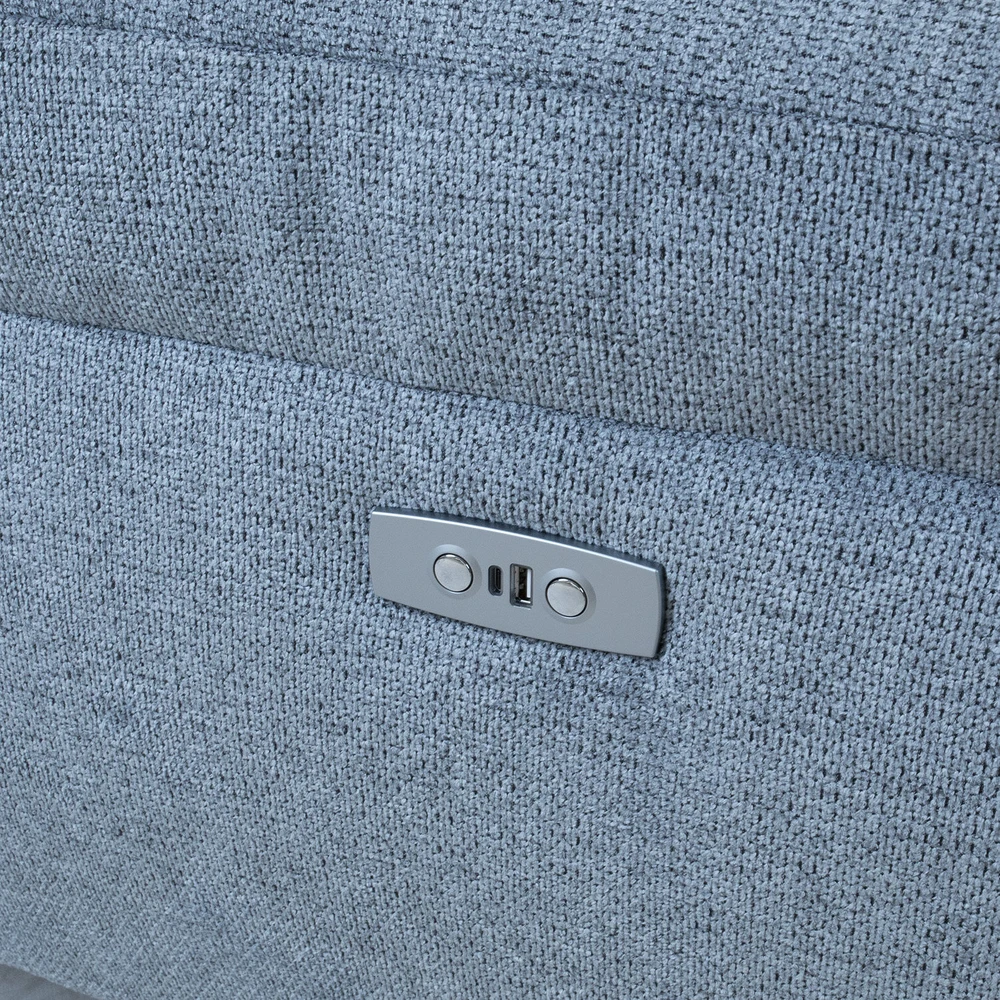 Home4You Elektrinė Kampinė sofa LUZERN dešinioji kampinė, melsva
