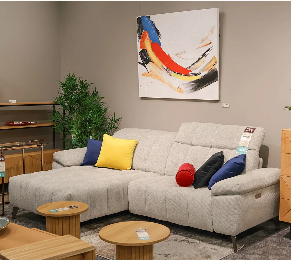 Home4You Elektrinė kampinė sofa LUZERN KK, pilkas