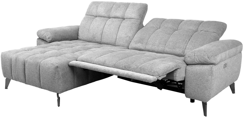 Home4You Elektrinė kampinė sofa LUZERN KK, pilkas