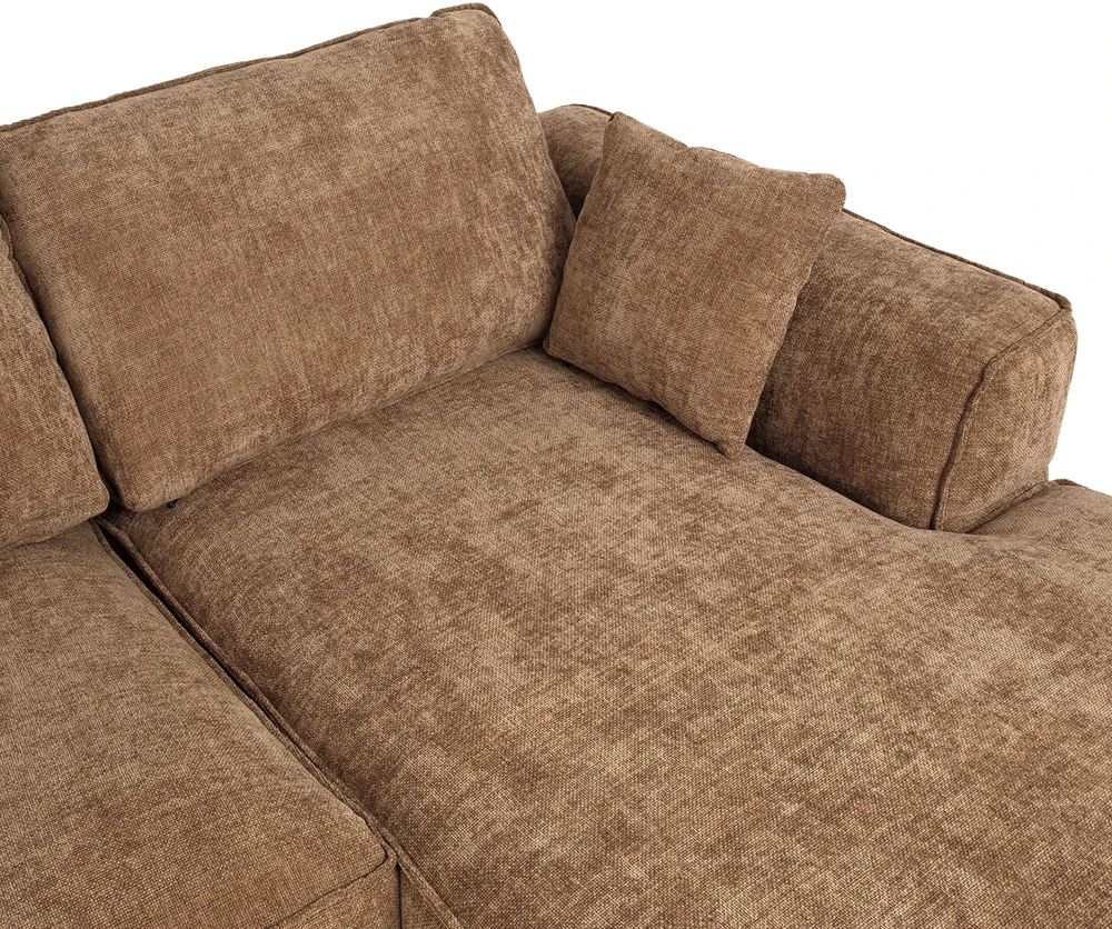 Home4You Kampinė sofa OLIVIA RC, smėlio spalvos