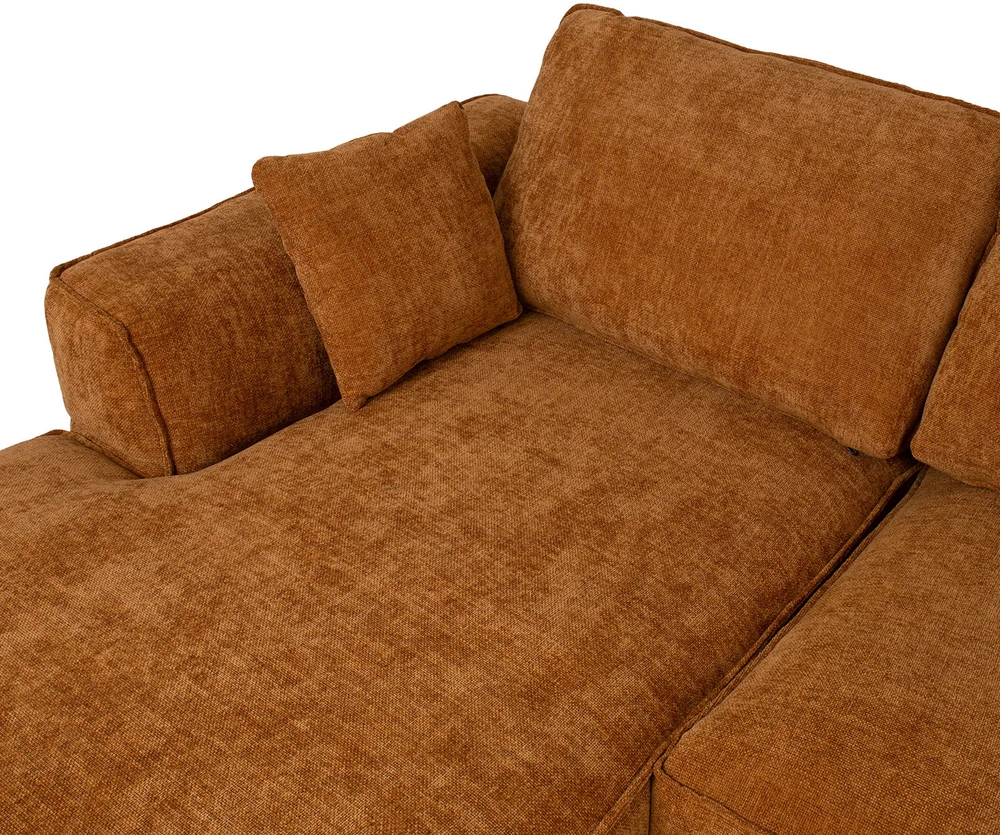 Home4You Kampinė sofa OLIVIA LC, ruda
