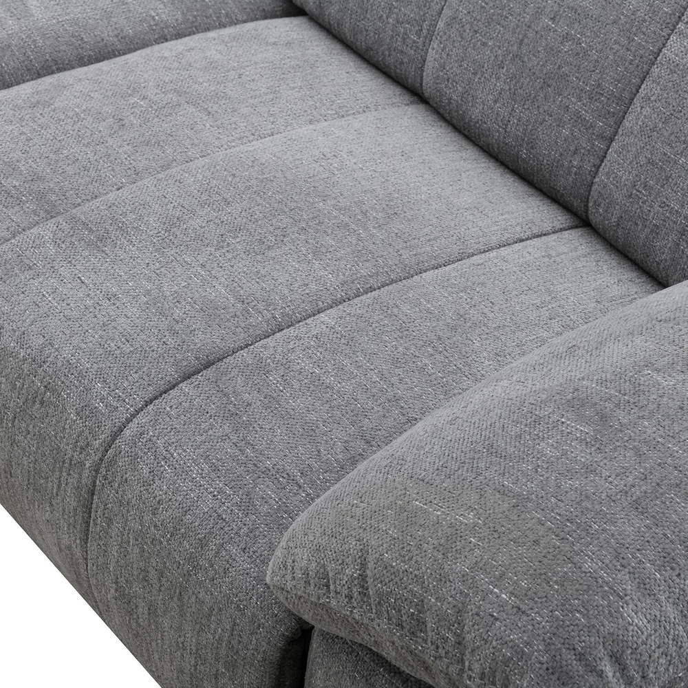 Home4You Kampinė sofa „HAMID LC“, su elektrine atlošimo funkcija, pilkos spalvos