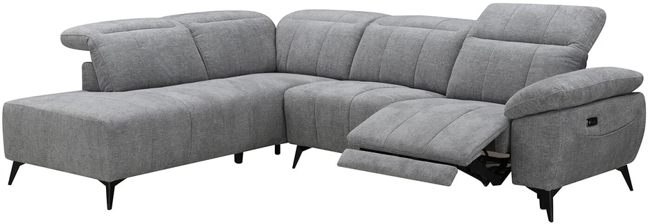 Home4You Kampinė sofa „HAMID LC“, su elektrine atlošimo funkcija, pilkos spalvos