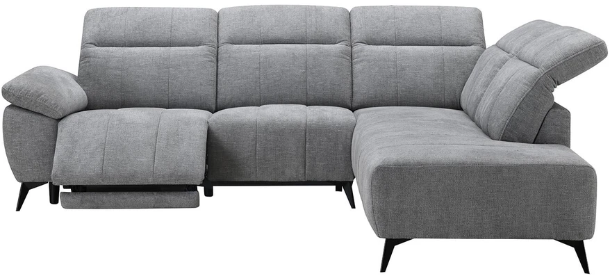 Sofa Home4You Kampinis sofos komplektas „HAMID RC“, su elektrine atlošimo funkcija, pilkos spalvos