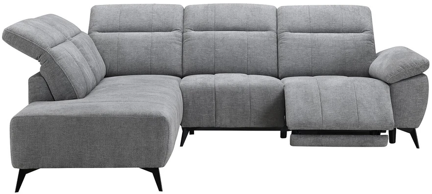 Home4You Kampinė sofa „HAMID LC“, su elektrine atlošimo funkcija, pilkos spalvos