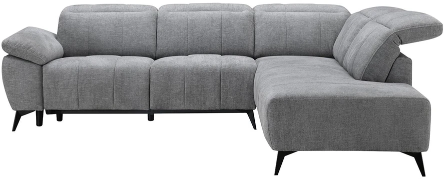Sofa Home4You Kampinis sofos komplektas „HAMID RC“, su elektrine atlošimo funkcija, pilkos spalvos