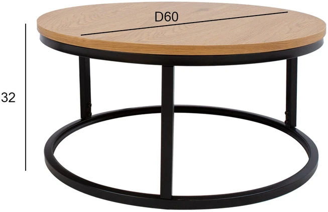 Home4You Kavos staliukas BRITE D60xH32cm, šviesaus medžio