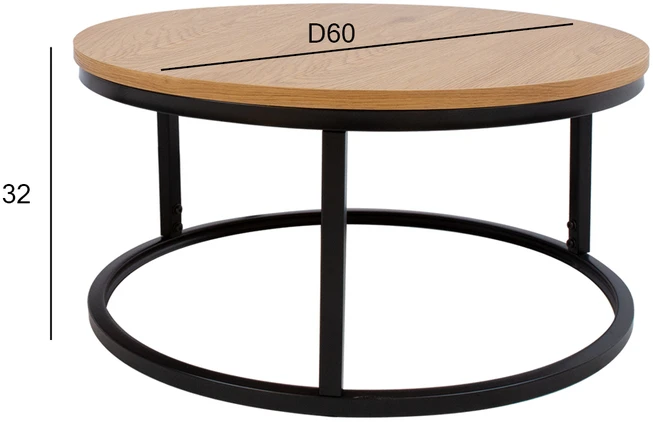 Home4You Kavos staliukas BRITE D60xH32cm, šviesaus medžio
