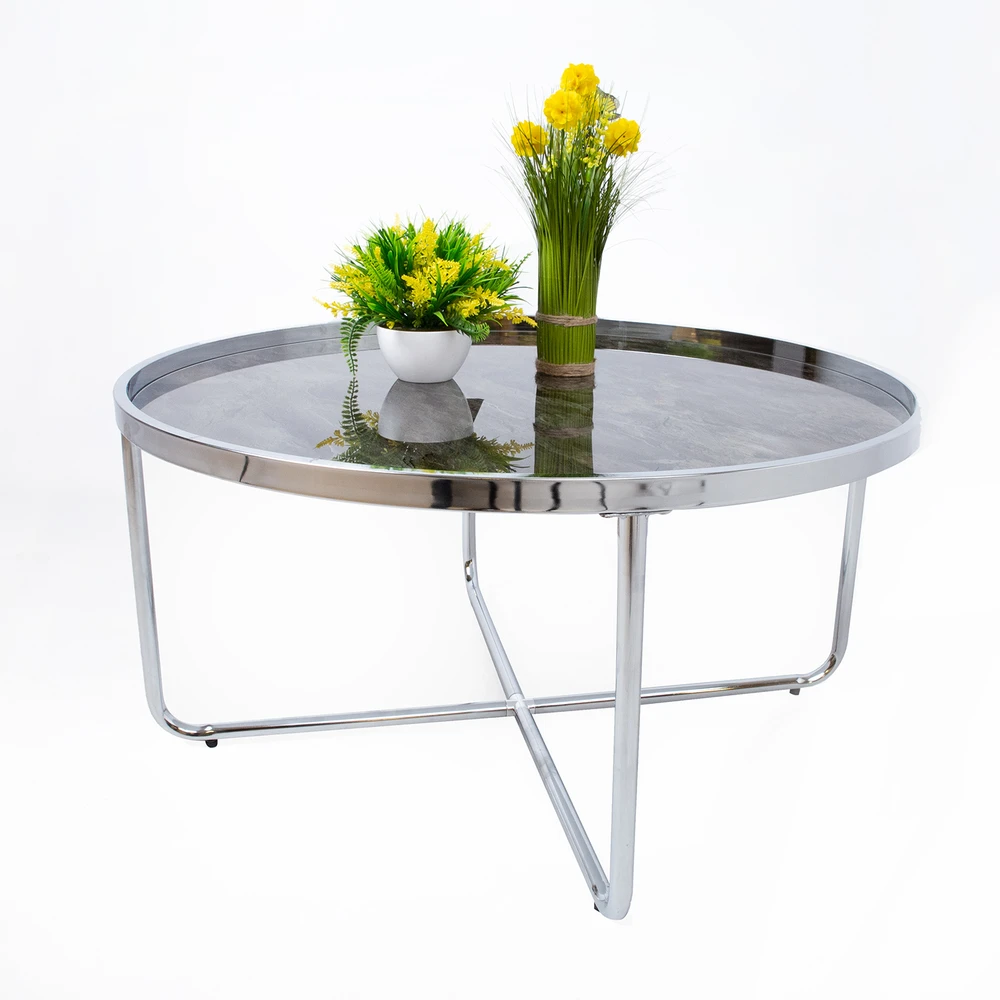 Home4You Kavos staliukas ASTOR D80xH40cm pilkas