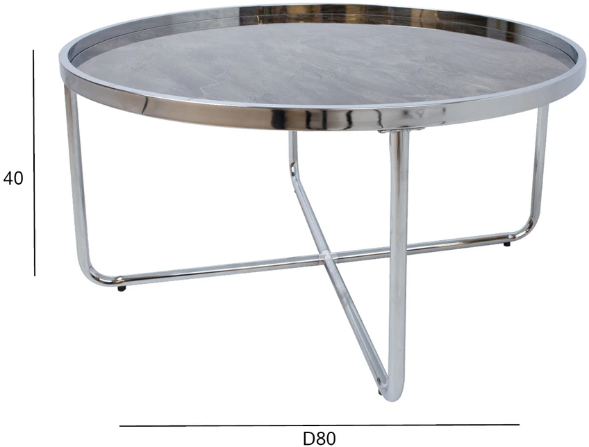 Home4You Kavos staliukas ASTOR D80xH40cm pilkas