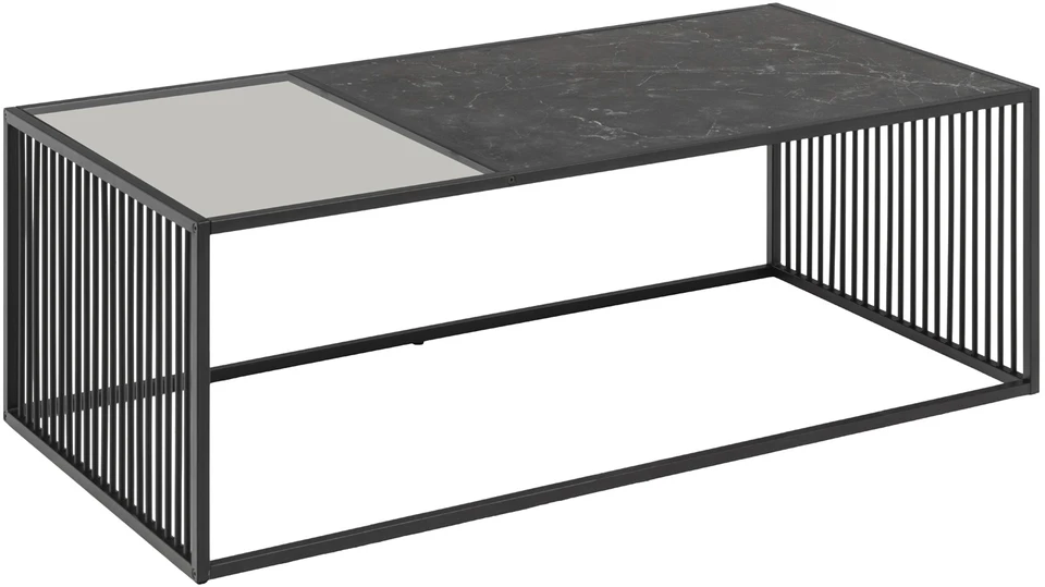 Black Red White Home4You Kavos staliukas STRINGTON 120x60xH40cm Juoda (MT_ACT/STO_STRING_120-BLACK)