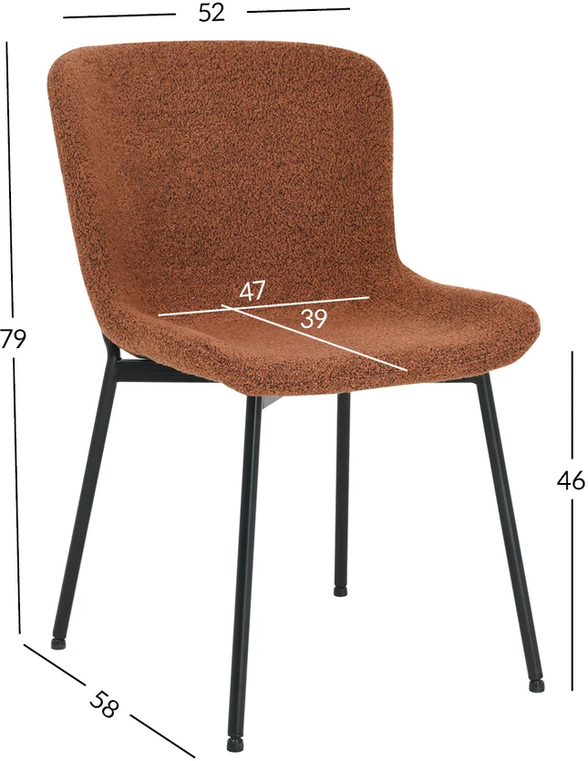 Home4You Kėdė MANOLO rūdžių ruda boucle