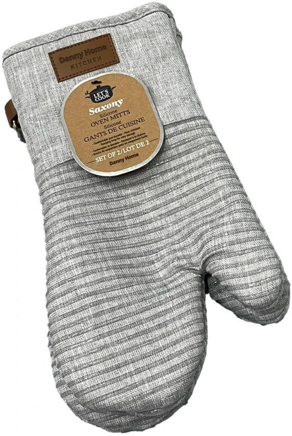 Kelioninis Home4You Orkaitės pirštinės ANNELI, 2 vnt., aukštis 31 cm, pilkos