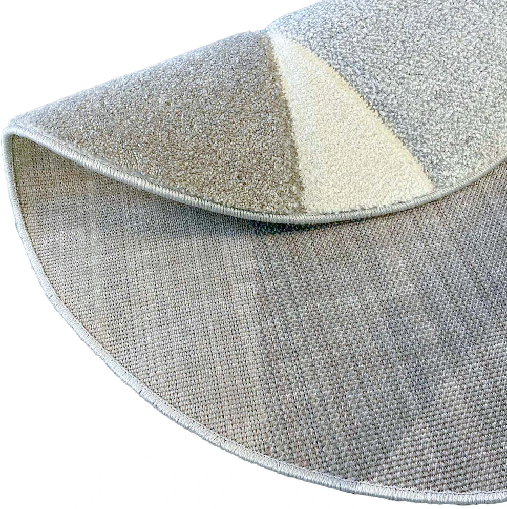Home4You Carpet Kilimas DIXIE CARVED-1, D160cm, pilkas/smėlio spalvos