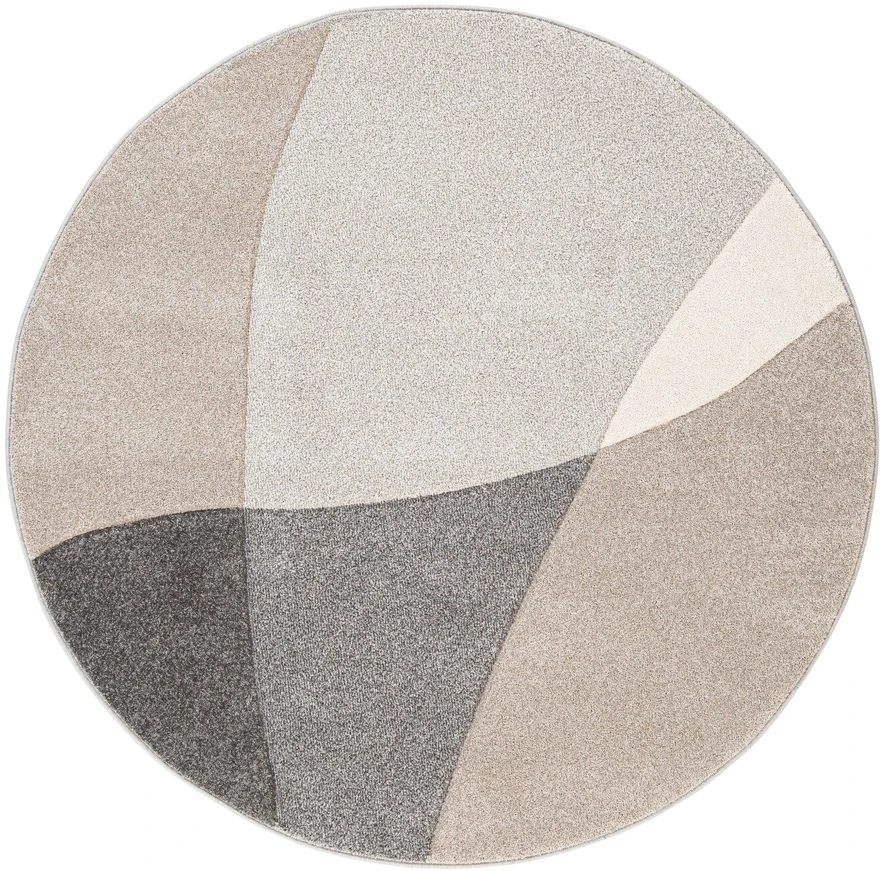 Home4You Carpet Kilimas DIXIE CARVED-1, D160cm, pilkas/smėlio spalvos