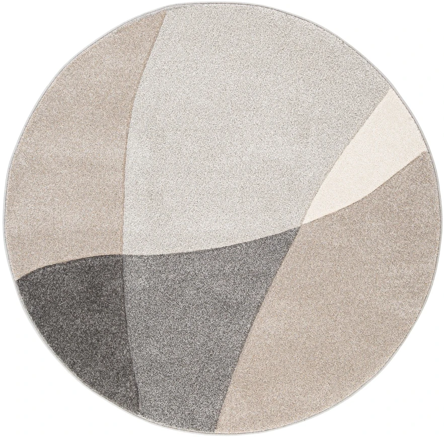 Home4You Carpet Kilimas DIXIE CARVED-1, D160cm, pilkas/smėlio spalvos