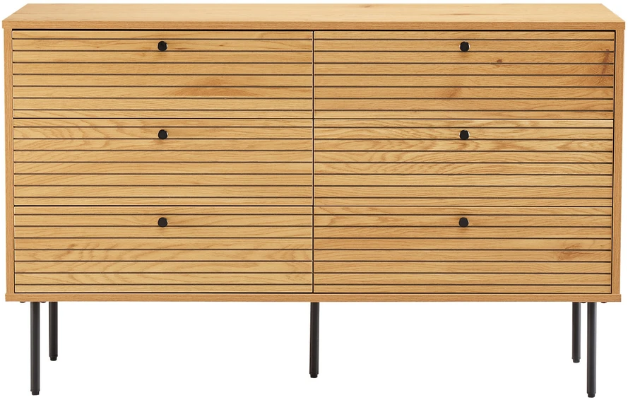 Home4You Sideboard LINE 120x40xH75cm, melamine with oak decor