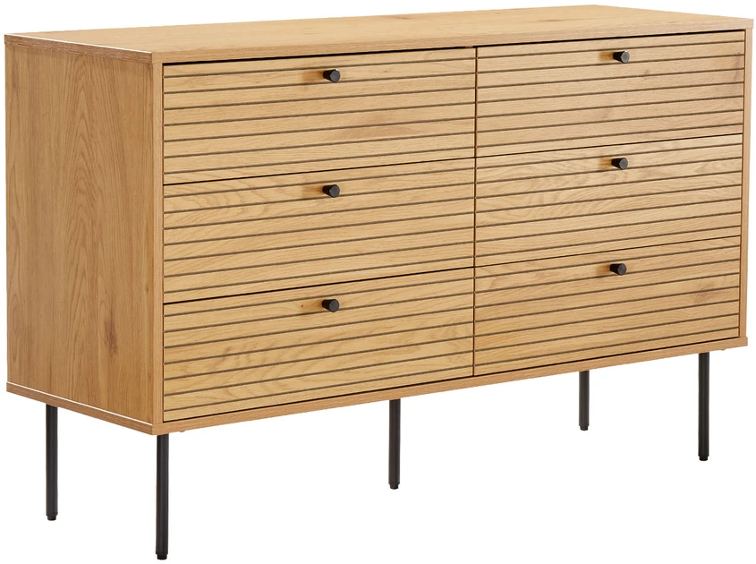Home4You Sideboard LINE 120x40xH75cm, melamine with oak decor