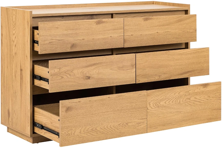 Home4You Side board SACHA 120x40xH80cm, melamine with oak decor