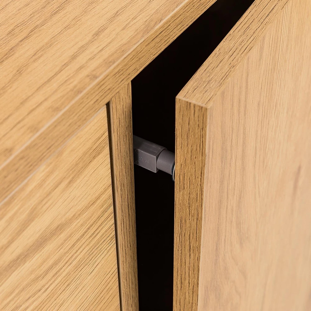 Home4You Komoda SACHA 160x40xH74cm, melaminas su ąžuolo dekoro