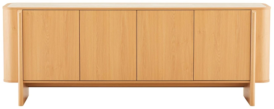 TV staliukas Home4You Indauja MORBEN 202,5x42x75 cm, melaminas su ąžuolo dekoru