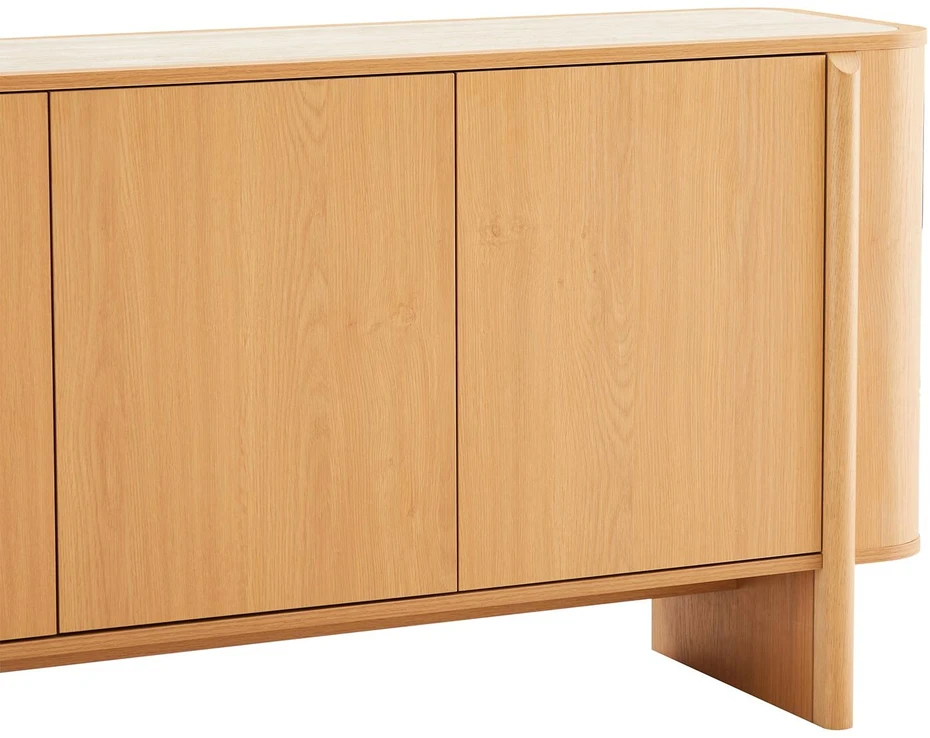 TV staliukas Home4You Indauja MORBEN 202,5x42x75 cm, melaminas su ąžuolo dekoru