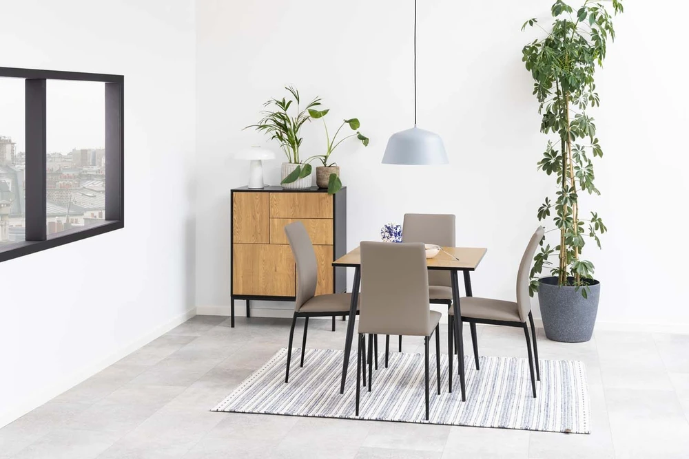 Home4You Komoda su 3 durimis ir 2 stalčiais, laukinio ąžuolo, 80 × 40 × 103 cm