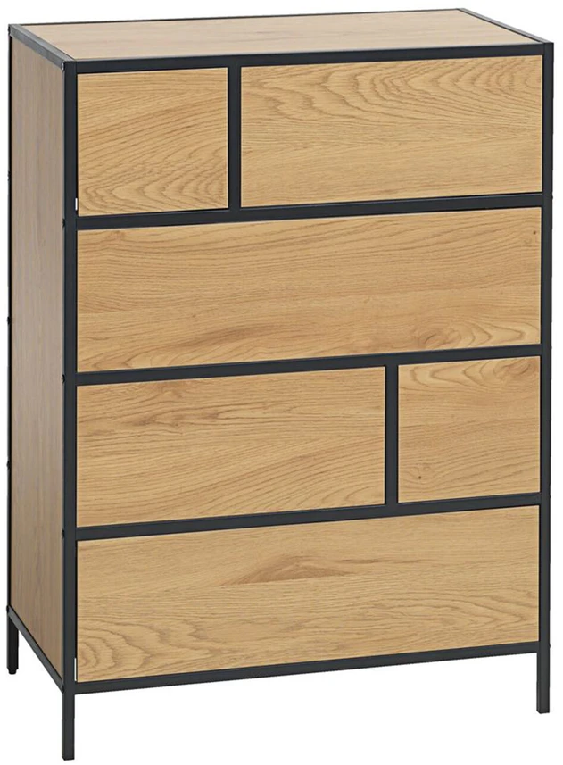 Home4You Komoda HEDVIG 70x40xH95cm, uosio/juoda
