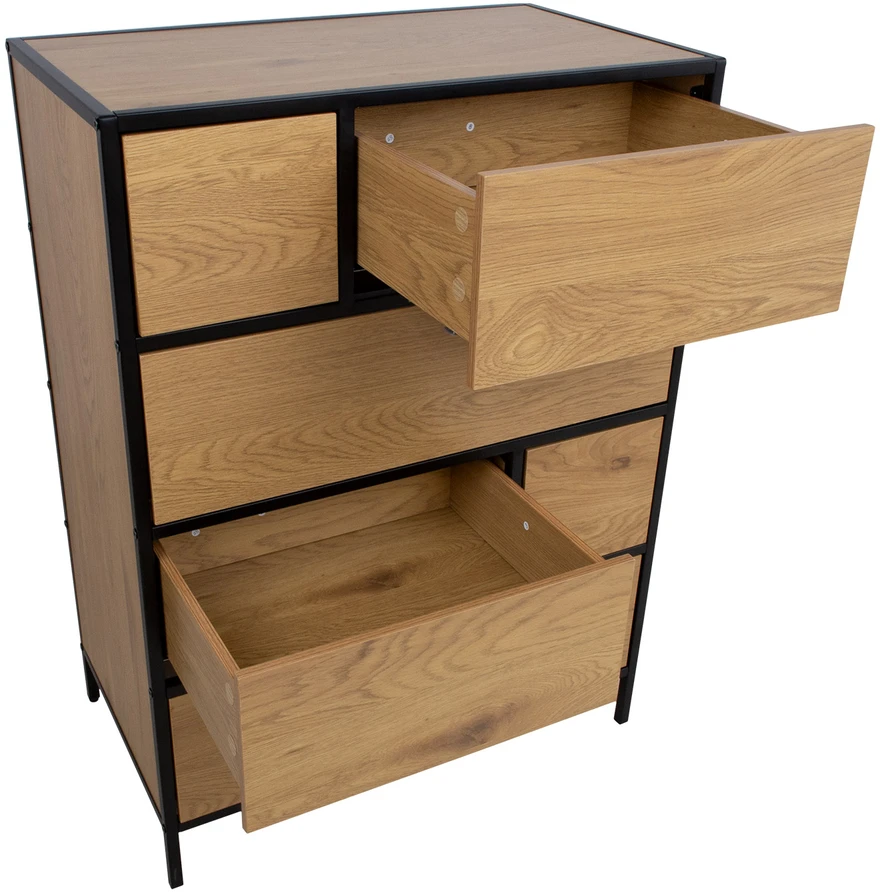 Home4You Komoda HEDVIG 70x40xH95cm, uosio/juoda