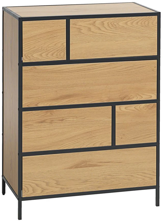 Home4You Komoda HEDVIG 70x40xH95cm, uosio/juoda