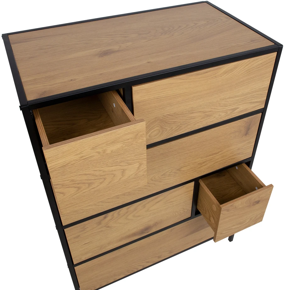 Home4You Komoda HEDVIG 70x40xH95cm, uosio/juoda