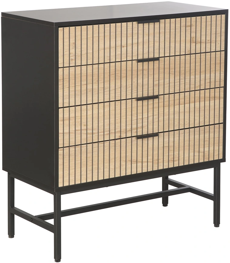 Home4You Komoda HELVE 80x40xH89,5 cm Juoda/Šviesaus Medžio