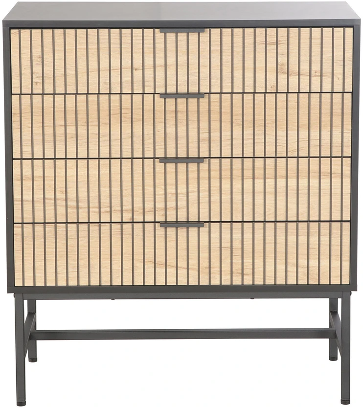 Home4You Komoda HELVE 80x40xH89,5 cm Juoda/Šviesaus Medžio