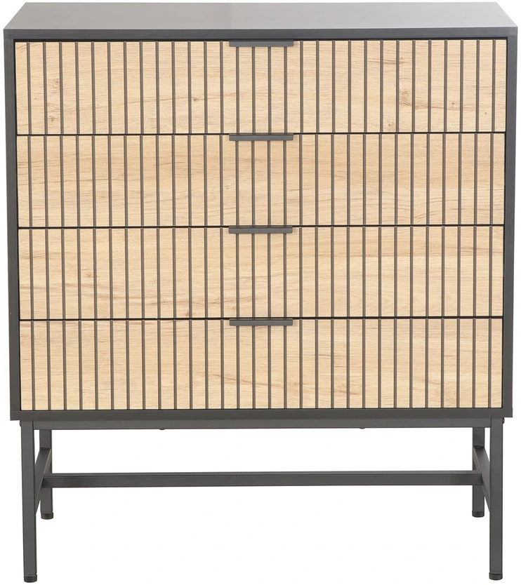 Home4You Komoda HELVE 80x40xH89,5 cm Juoda/Šviesaus Medžio